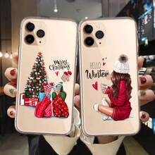 Custodia telefonica trasparente regalo di Natale e Capodanno per ragazze, compatibile con 14 13 12 11 Pro MAX XR X XS SE 7 8 6Plus, cover morbida, compatibile con custodia Galaxy S17, S17 Pro, S17 Pro Max - 03 - Visualizzare 1