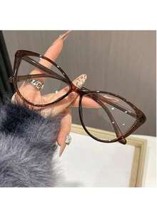 1 Pair Women's Blue Light Absorbing Eyewear - Polished Cat Eye Big Frame Glasses For Computer Use & Vision Care |   Back To School, Fall, Christmas - màu đen - Xem 3