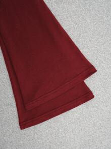 时尚休闲 Y2K 女式十字印花露肩喇叭袖上衣 - 紅色 - 查看 5