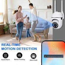 1个2K高清3MP无线WiFi安防摄像头，智能家居安防摄像头，宠物摄像头，婴儿监视器，保姆摄像头，家用摄像头，房间摄像头，室外监控摄像头，360°旋转/90°倾斜/变焦，手机远程控制，多人共享，双向语音，彩色夜视，移动侦测，推送通知，支持SD卡/云存储，回放功能，安装简便，家用/办公安防摄像头 - 彩色 - 查看 5