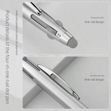 4-In-1 Nail Art Dotting Tool, Polka Dot Pen, Flower Painting Pen, Rhinestone Applicator, Soft Silicone Sponge Head, Suitable For Nail Salons,Nail Supplies,Nail Tools,Nail Art Tools,Back To School,Nails,Nail Tools For Press On Nails - 銀色 - 查看 7