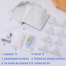 DIY Lámpara de Noche Creativa Cubo Tulipán - 12x12cm, Lámpara Tulipán con Espejo, Decoración Romántica de Mesa, Decoración de Boda, Salón, Dormitorio, Regalo para Novia, Familia, Fiesta de Amigos