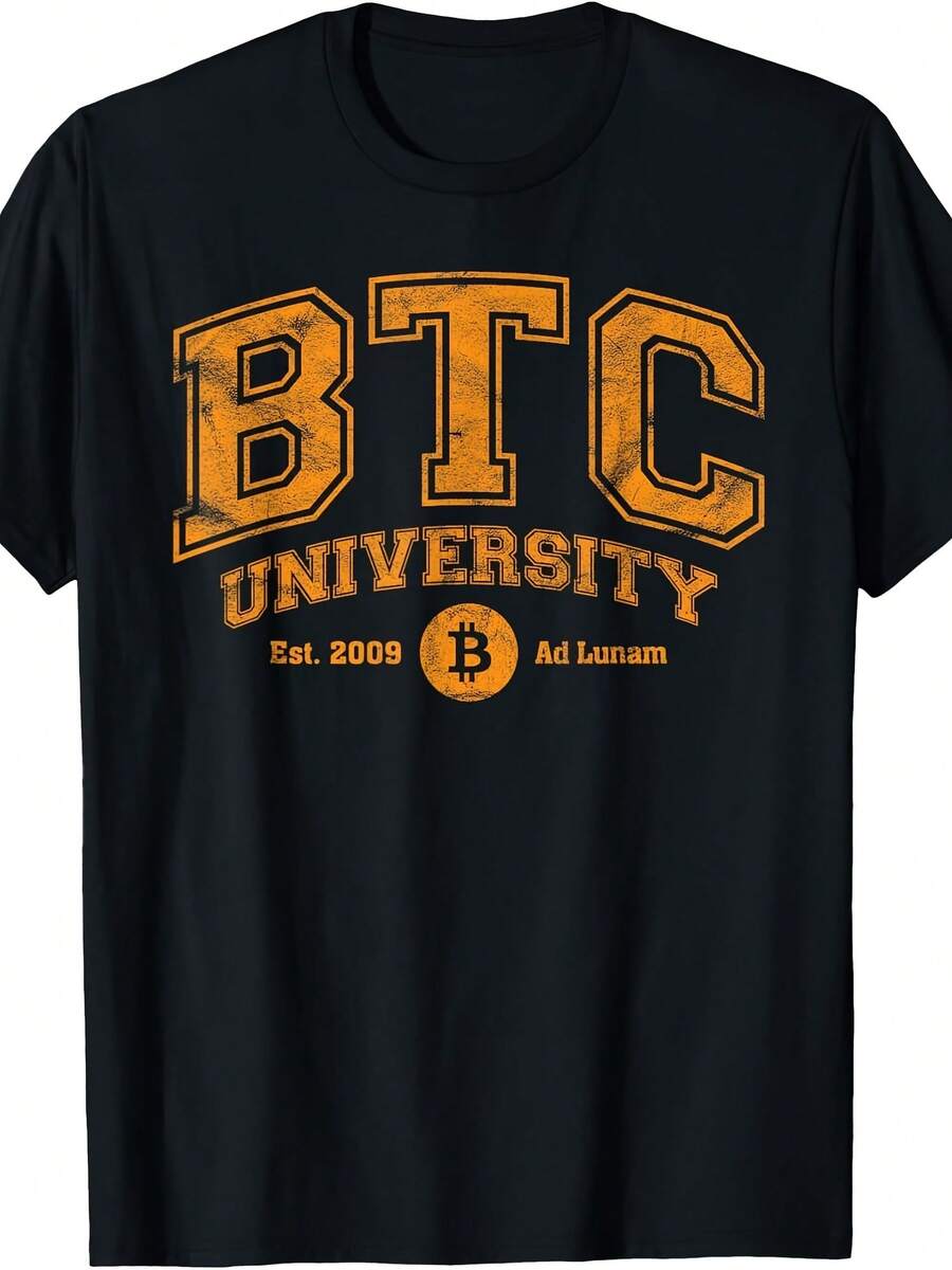BTC Unrsity To The Moon, Funny Di Bitcoin College T-Shirt - Style 17 - View 1