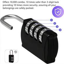 2pcs/3pcs/10pcs Small Metal 4-Digit Combination Padlocks, Keyless & Batteryless Security Travel Locks Suitable For School, Gym Lockers, Luggage, Employee Pouches - Multicolor - View 6