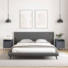 vidaXL 2 Stück Nachttische Anthrazit 35x39x43,5 Cm Stahl - Grey - View 3