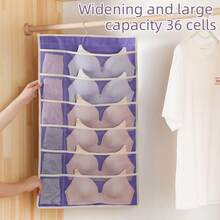 1pc Hanging Dual-Sided Wardrobe Organizer Bag For Socks, Bras, Underwear Storage - Multicolor - View 4
