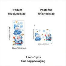 Pegatinas de pared de Navidad con copos de nieve azules, Papá Noel y muñeco de nieve, pegatinas autoadhesivas de copos de nieve navideños para decoración de vidrieras, decoración de escenas, decoración navideña, decoración de habitaciones, decoración del hogar, decoración de pasillos