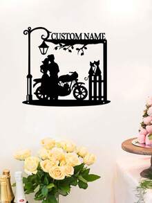 1 pièce Panneau métallique personnalisé pour moto, décoration murale de garage personnalisée, panneau de garage, panneau métallique pour couple de moto, œuvre d'art métallique pour moto - Cadeau pour les motards, Cadeau, Décoration pour couple de moto, Cadeau de mariage pour moto, Cadeau de Noël, Cadeau pour le père, le mari et le petit ami - Multicolore - Voir 12
