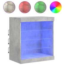 vidaXL Sideboard mit LED-Beleuchtung, betongrau, 60,5 x 37 x 67 cm