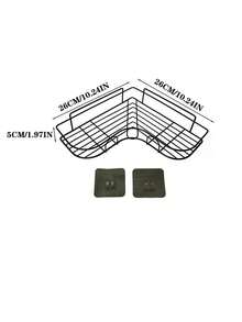 2 pièces Étagère de salle de bain murale, Étagère de rangement pour douche, Étagère de rangement triangulaire sans perçage pour salle de bain et cuisine, Accessoires de salle de bain