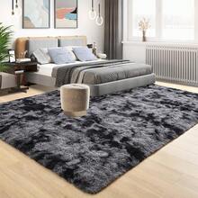 8x10 Area Rugs For Living Room, Ultra Soft Large Shag Black Bedroom Rug Upgrade Non-Slip Plush Modern Fluffy Carpet For Kids Boys Girls Room Home Decor Aesthetic - Nhuộm tie-dye màu xám đậm - Xem 2