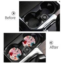 2 pezzi Sottobicchieri portabicchieri per auto, antishock, universali, di moda, accessori per interni auto, regalo per feste