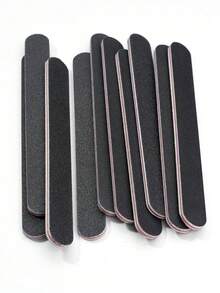 10pcs Natural Nail File - 100/180 Grit Sandpaper Nail Files, Professional Nail File And Buffing Block Set - Professional Gel Nail File, Black Nail Buffing Block Nail File Set - Black - View 9