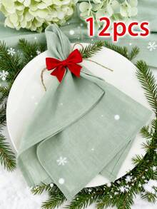 2/6/12/240pcs Modern Minimalist Christmas Solid Color Fresh Tableware Decoration Napkins, Suitable For Wedding, Party, Home Use - Multicolor - View 15