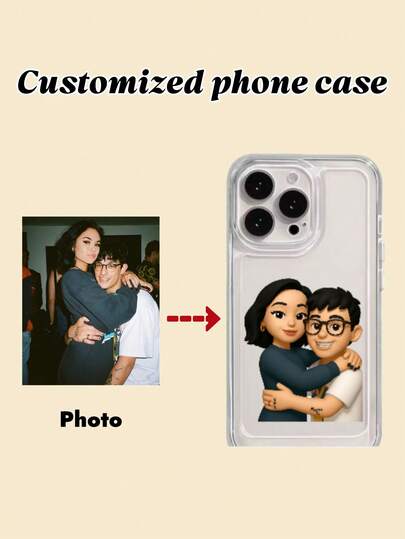 1pc Customized Name Phone Case, Personalized Name Design Phone Case Compatible With Apple, Photo Customized Phone Case, Upload Your Own Photo + Name + Signature To Create A Unique And Exclusive Feeling! Designed With A Niche High-End, Ins Style, Your Exclusive Memories Travel With You.