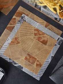 50Pcs Disposable Oil-Proof Wax Paper Waterproof Food Wrapping Burger Fries Bread Sandwich Paper Fast Food Baking Air Fryer Kitchen Air Fryer Liners Air Fryer Paper Airfryer Air Frier - Multicolor - View 9