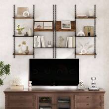 Repisas Flotantes Ajustables 8 Piezas, Estantes Flotantes de Pared, Librero de Pared Industrial con Soportes Metlicos, Estante de Exhibicin Rstico para Sala, Recamara, Cocina, Oficina - 5 PIEZAS - Ver 6