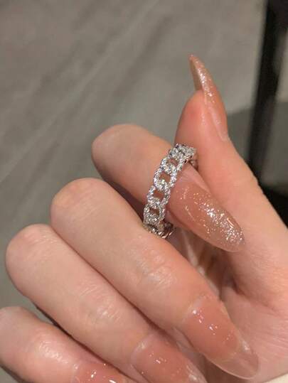 1 Stück Hochzeitsschmuck für Frauen, Braut Brautjungfer Ring, Luxus Kolumbien Ring, einfarbig geflochtenes Schlicht-Band, verstellbares offenes Design, geeignet für Partys, Hochzeiten, Alltagstragen, Weihnachten, Neujahrsgeschenk