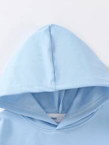 1PC Teen Girl Fresh & Sweet Flower Print Sweatshirt, Soft & Comfortable, Spring & Autumn Daily Casual Wear - Blue - View 4