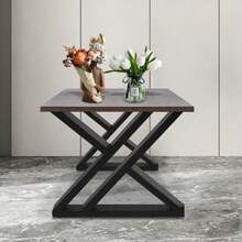 GDAE10 2 Steel Table Frame Table Legs X-Shape Metal Black 17.7*2*16inch Dining Table Legs Heavy Duty Bench Legs Computer Desk Legs Metal Table Skids Table Base Table Frame Furniture Feet - Black - View 4