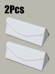 1pc Minimalist Solid Color 3D Foldable Eyeglasses Case, Portable Protective Spectacles Storage Box