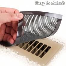 4pcs Magnetic Floor Vent Mesh Covers 4*12in/ 4*10in Durable Air Vent Screen Register Trap For Wall ,Ceiling, Floor,Catch Debris Hair Dust Toy Easy To Install, Black White - Multicolor - View 8