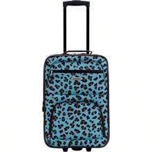 Rockland Fashion Softside Upright Luggage Set Blue Leopard 2Piece Set 14 19 Fashion Softside Upright Luggage Set