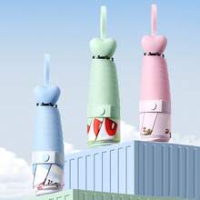 1pc Small & Cute Mini 5-Fold Fruit Portable Folding Umbrella, UPF50+ Sun Protection, Heart-Shaped Handle, Waterproof & Anti-UV, Capsule Umbrella, Mini Sun & Rain Umbrella