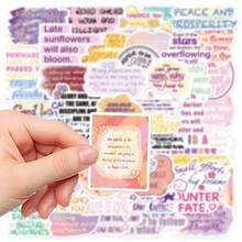 50 pièces Autocollants avec phrases inspirantes en anglais, convenant pour le scrapbooking, les journaux, les cahiers, les bouteilles d'eau, les voitures, etc. Design basé sur la foi avec des messages positifs, excellent cadeau