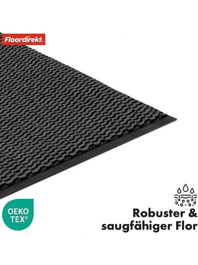 Floordirekt Premium Doormat Entrance Area, 80 120 Cm, Anthracite, Dirt Trapper Mat Indoor Outdoor Non Slip Washable, Clean Hallway, Tapijt Front Door, Sky Novo view 4