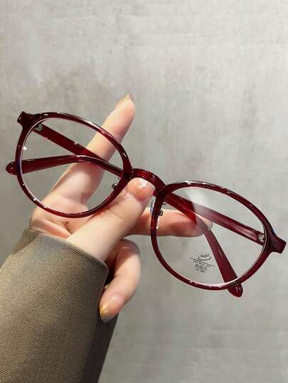 女士时尚可爱复古圆框眼镜（带鼻托）