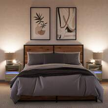 vidaXL 2 Stück Nachttische mit LED-Beleuchtung, Sonoma-Eiche