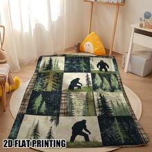 Deep Forest Theme, Bigfoot And Forest, Elk, Bear Patterns,Super Soft Flannel Printed  Blanket,As Birthday Gifts, Family, Wedding, Souvenir Blankets, Polyester Blankets Suitable For All Seasons, Washable, Machine Washable, Lightweight, Breathable, Comfortable, Warm, Unique, 280gsm For Him, Her Personalized Ideal Gifts For Her, Him, Family, Boyfriend, Girlfriend, Father, Family, Mother, Lover, Daughter, Son, Grandfather, Grandmother, Friend, Classmate, Pet.    Perfect Nap, Camping, Travel, Home, Daily Life, Office Decoration, Birthday, Anniversary, Valentine's Day, Thanksgiving, Christmas, Halloween, Mother's Day, Father's Day, Wedding, New Year Gifts ,Sofa,Bed,Car,Bedroom,Living Room,Office,  Outdoor Camping, Beach,Wall Decoration - 多色25 - 查看 4