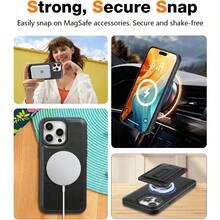 Ml Detachable Card Holder For IPhone 16 Pro Case Leather With Stand Fits For MagSafe Adjustable Kickstand Wallet Strong Magnetic Leather Case With Screen Protector Black IP16 Pro-6.3inch10101 - Black - View 5