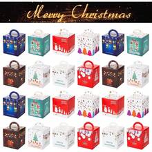 GWHOLE Cajas de Regalo para Navidad de 24pcs Cajas para Galletas Dulces Bolsas de Papel Cajas de Regalo Caramelos apta Navidad - 1 - Ver 1