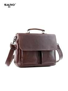 saroxi 男士休闲单肩斜挎包，时尚商务通勤礼物圣诞节秋季大学单肩包斜挎包礼物尖叫公文包文件包电脑包笔记本电脑包大容量电脑公文包男士礼物学生多功能户外便携男友礼物手拿包度假复古趣味礼物笔记本电脑包胸包礼物复古包情人节节日必备包贴纸包冬季棕色包情人节礼物复古学校礼物包包春季复古包
