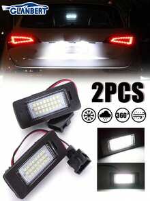 GLANBERT 2 pièces Lampe de plaque d'immatriculation compatible avec Audi LED Éclairage de plaque d'immatriculation A3/S3/A4/S4/A6/A8/Q5/Q7/RS4/A4/A6/A7/Q5/TT, pour Passat, pour Jetta, pour MK6, pour 8T0943021, pour 4G0943021 Éclairage de plaque d'immatriculation
