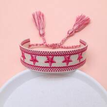 1 pieza Brazalete de pentagrama bordado a mano - Rosa Fucsia - Ver 5