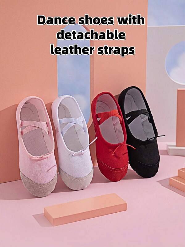 Zapatos de baile para mujeres con lona suelta, suelas blandas y transpirables, zapatos de ballet y zapatos de yoga para práctica de baile. Zapatos de ballet/danza de lona con diseño de pata de gato y suelas blandas, sin cordones, adecuados para adolescentes y adultos para yoga, práctica o baile.