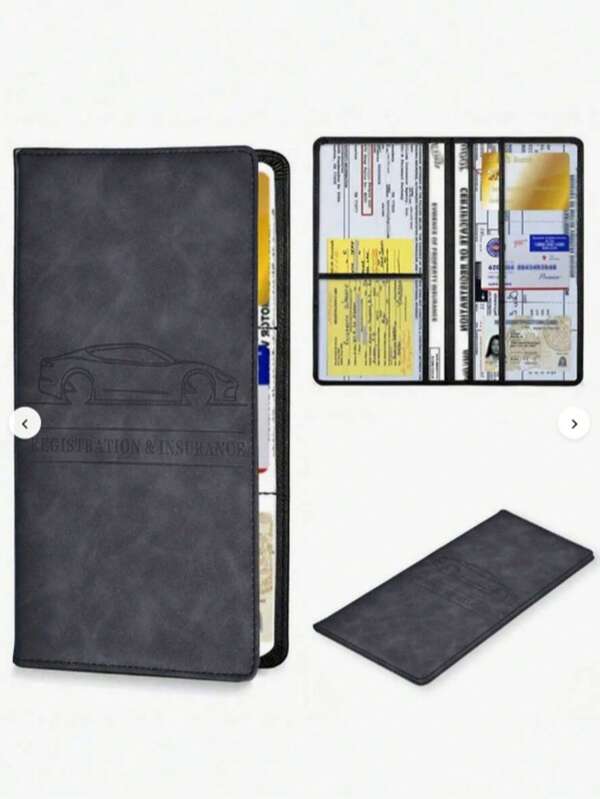 Porte-carte d'immatriculation et d'assurance automobile, organisateur de compartiment de boîte à gants pour documents de permis de conduire, accessoires intérieurs de voiture pour femmes, hommes et adolescents