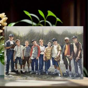 Arte de pared de lona sin marco de las películas "Sandlot" y "Fight Club" para decoración de dormitorio, sala de estar y oficina - Regalo perfecto para fanáticos del deporte y entusiastas del cine