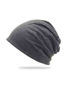 1 Stück Unisex einfarbige Beanie, doppellagige dünne modische Schirmmütze, geeignet für den täglichen Gebrauch/Sport, Frauen können sie auch als Mütze nach der Entbindung verwenden