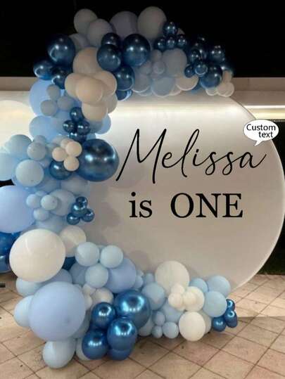 Anpassad vinyldekal med grattis på födelsedagen, anpassad festdekal för ballongbåge, spegel eller vägg – Personlig vinylbokstäverklistermärke för födelsedag, bröllop, babyshower, möhippa, flickans första födelsedagsfestdekor, bakgrund eller anpassad skyltdekor - Ballongbågsskylt