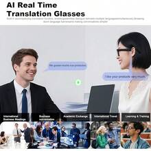 FONADA AI Smart Glasses With Camera, 800W HD Camera Glasses For Men Women,1080P Video Recording Bluetooth Sun Protective Eyewear ,Voice Assistant,Real Time Translation, Open-Ear Audio For Travel, Meetings & Vlogging,Ideal Thanksgiving/Christmas/New Year Gift - Kích thước tiêu chuẩn màu đen (S) - Xem 11