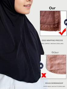 10+ Years 1pc Instant Hijab Arab-Style Soft Light Round Edge Headscarf Malaysia Silk Touch Hijab Undercap High-Elasticity Modest Under Scarf Easy-To-Wear Headwrap InvisibleHijab Girl Girl Outdoor Sport - Multicolor - View 6