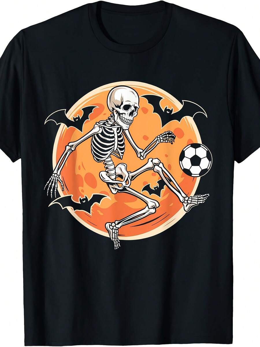 Soccer Skeleton Halloween Boys Soccer Player Funny T-Shirt - 款式10 - 查看 1