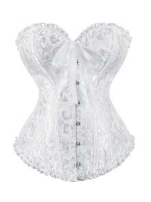 Corset casual pentru femei, din dantelă din poliester, stil corset, versatil pentru purtare zilnică