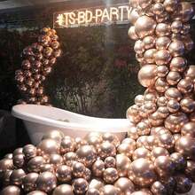 Bộ vòng hoa bóng bay vàng sâm panh kim loại 5/10/12/18 inch, bóng bay cao su dày cao cấp dùng cho đám cưới, kỷ niệm, đính hôn, sinh nhật, tốt nghiệp, lễ rửa tội, tiết lộ giới tính, tiệc độc thân, tiệc tắm, vật dụng trang trí tiệc - Vàng sâm panh - Xem 3