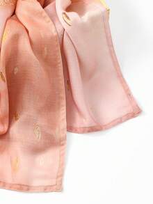 1 件女士波西米亚水彩印花头巾，穆斯林防晒头巾，优雅百搭围巾披肩，适合日常穿着 - 418-01-燃橙色 - 查看 8