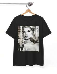 Bad Tee Bunny Tshirt, Retro 90s Streetwear Bootleg T-Shirt, Unisex Heavyweigh Tee, Vintage Y2K Round Neck Tee, Graphic Tee - màu đen - Xem 1